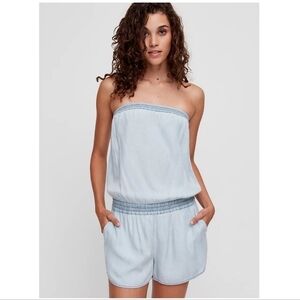 Aritzia Talula Sunday Best Cropsey White Blanc Romper NWT
